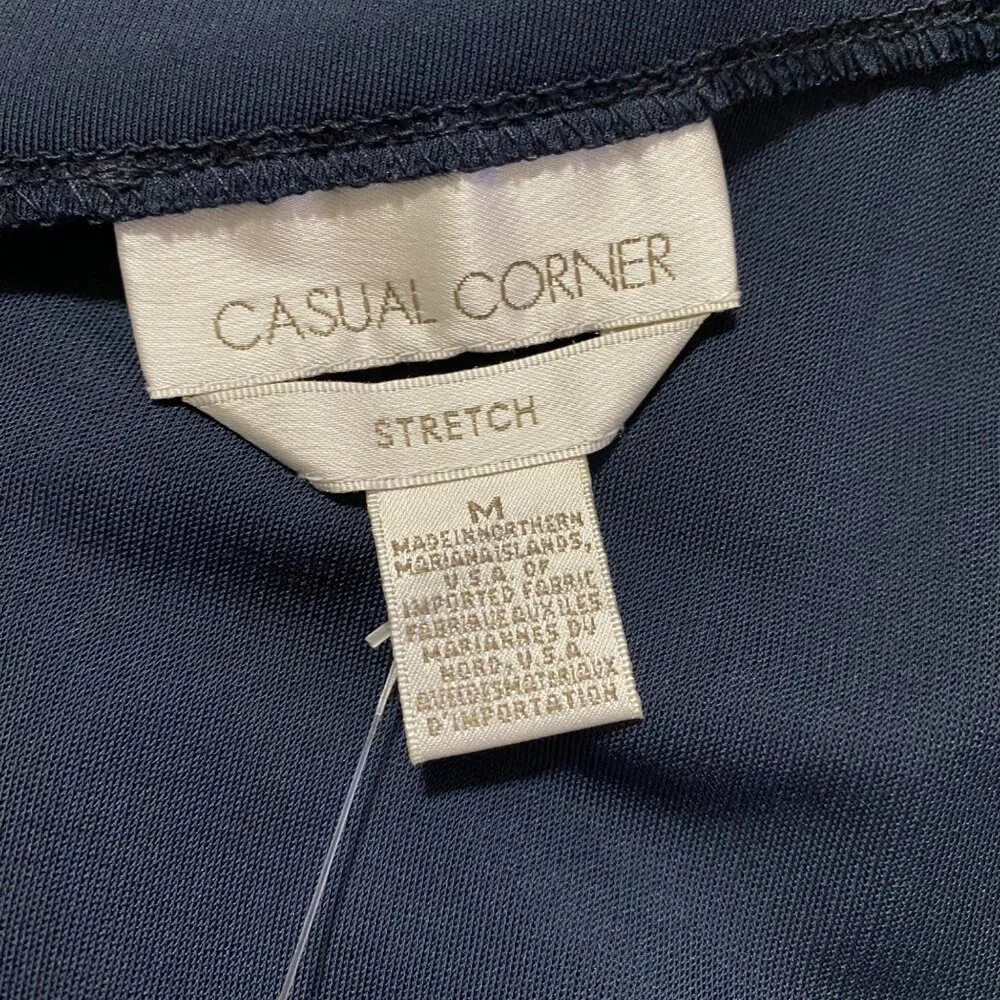 Casual Corner Women’s Skirt Medium Navy Blue Midi Stretch Career Officewear NWT - Picture 2 of 9